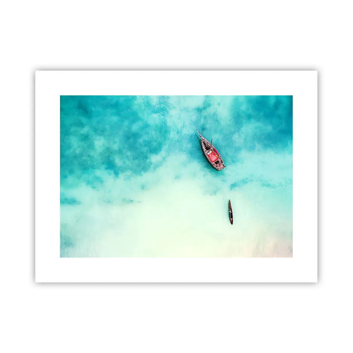 Affiche - Poster - Car sur les plages de Zanzibar, quand il y a un débordement d'eau... - 40x30 cm