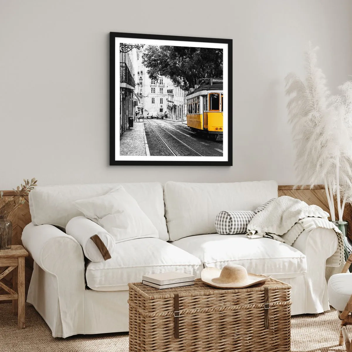 Affiche dans un cadre noir - Poster - Et du fado en arrière-plan - 40x40 cm