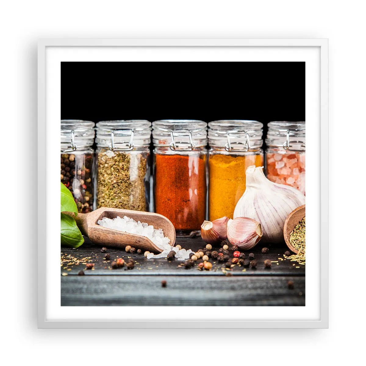 Affiche dans un cadre blanc - Poster - Pour que la vie ait du goût - 60x60 cm