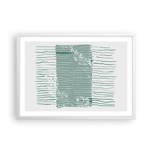 Affiche dans un cadre blanc - Poster - Abstraction de la mer - 70x50 cm