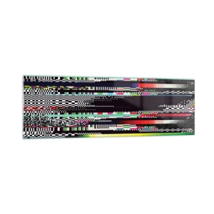 Impression sur verre - Image sur verre - Lignes et pixels colorés dans un style abstrait - 160x50cm - L'image de contrôle de la réalité - Décoration murale moderne pour le salon et la chambre ARTTOR