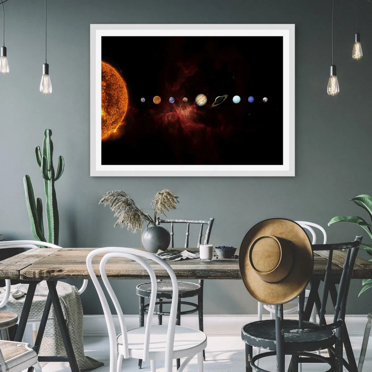 Affiche dans un cadre blanc - Poster - Notre quartier - 100x70 cm