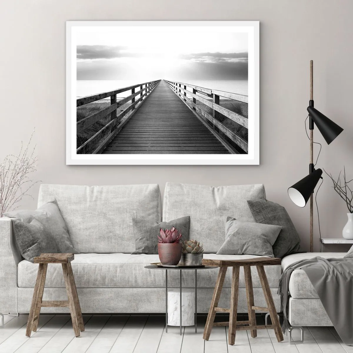 Affiche dans un cadre blanc - Poster - A perte de vue... - 50x40 cm