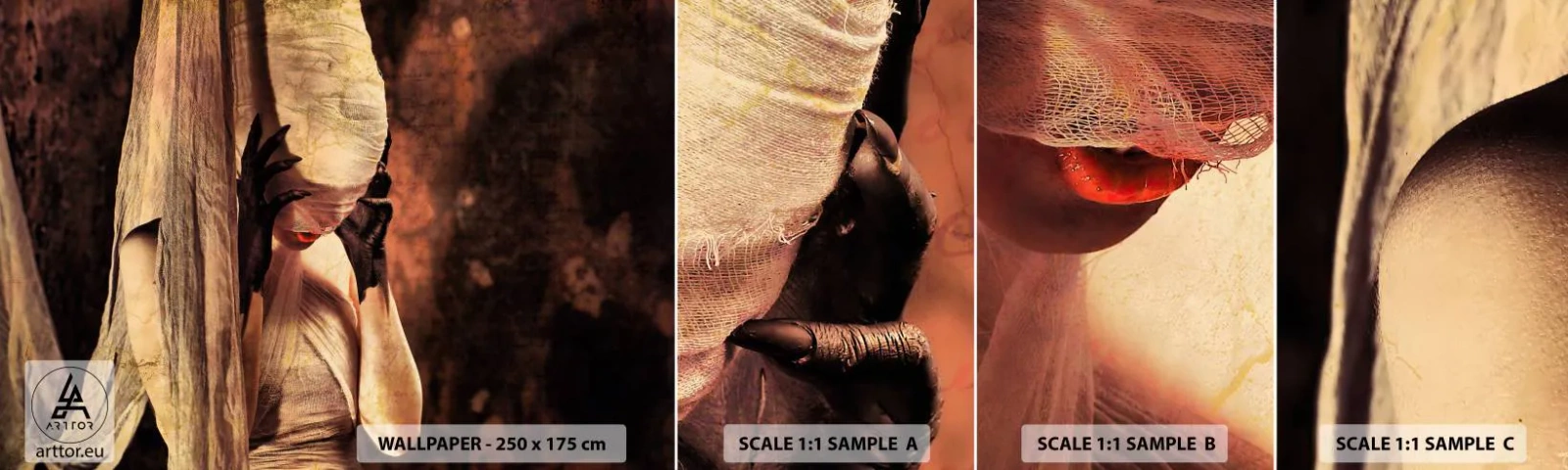 Échantillon de Papier Peint Autocollant Deluxe Sticker - Entre le bon et le mauvais - Théâtre, Morceau, Homme - 100x30 cm