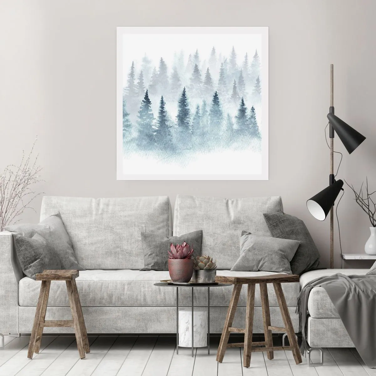 Affiche - Poster - Enveloppé de brouillard - 40x40 cm