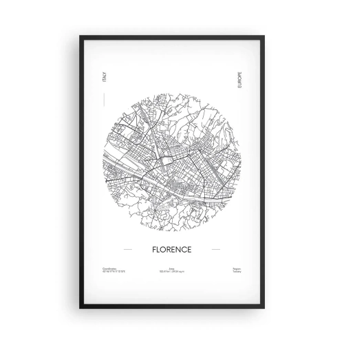 Affiche dans un cadre noir - Poster - Anatomie de Florence - 61x91 cm