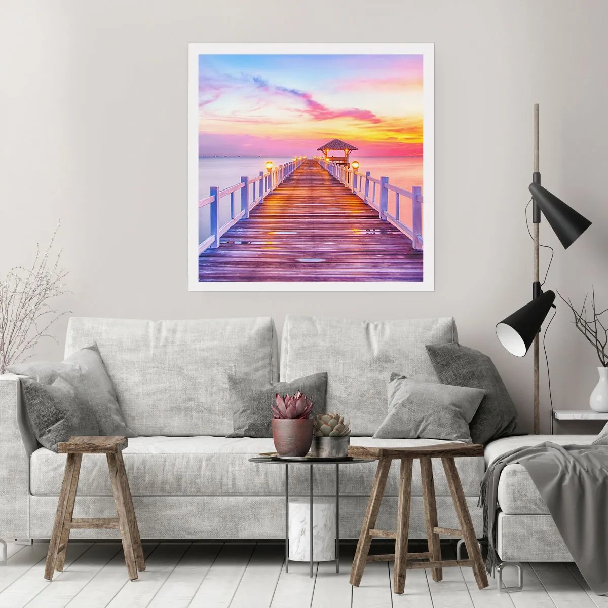 Affiche - Poster - Le silence lilas-doré du soir - 30x30 cm