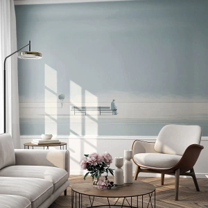 Papier Peint Photo Standard Eco - Oui, j'attends. - Minimaliste, Solitaire, Homme - 200x140 cm