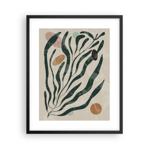 Affiche dans un cadre noir - Poster - Parmi la verdure - 40x50 cm