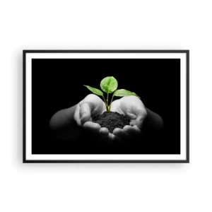 Affiche dans un cadre noir - Poster - J'aime la nature, je la protège - 91x61 cm