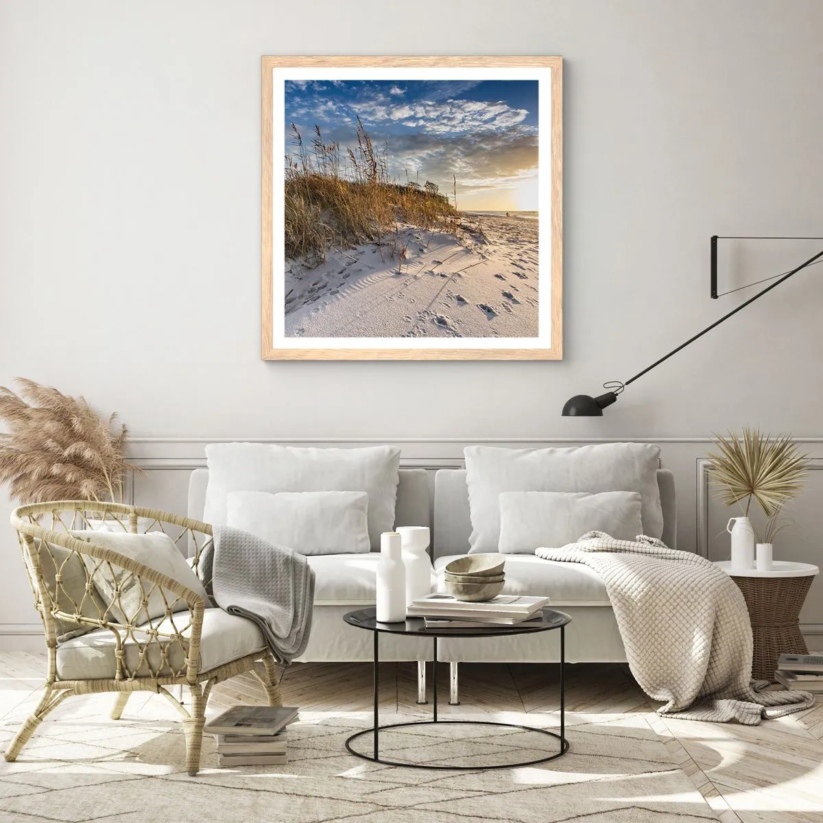 Affiche dans un chêne clair - Poster - Invitation à la ballade - 60x60 cm