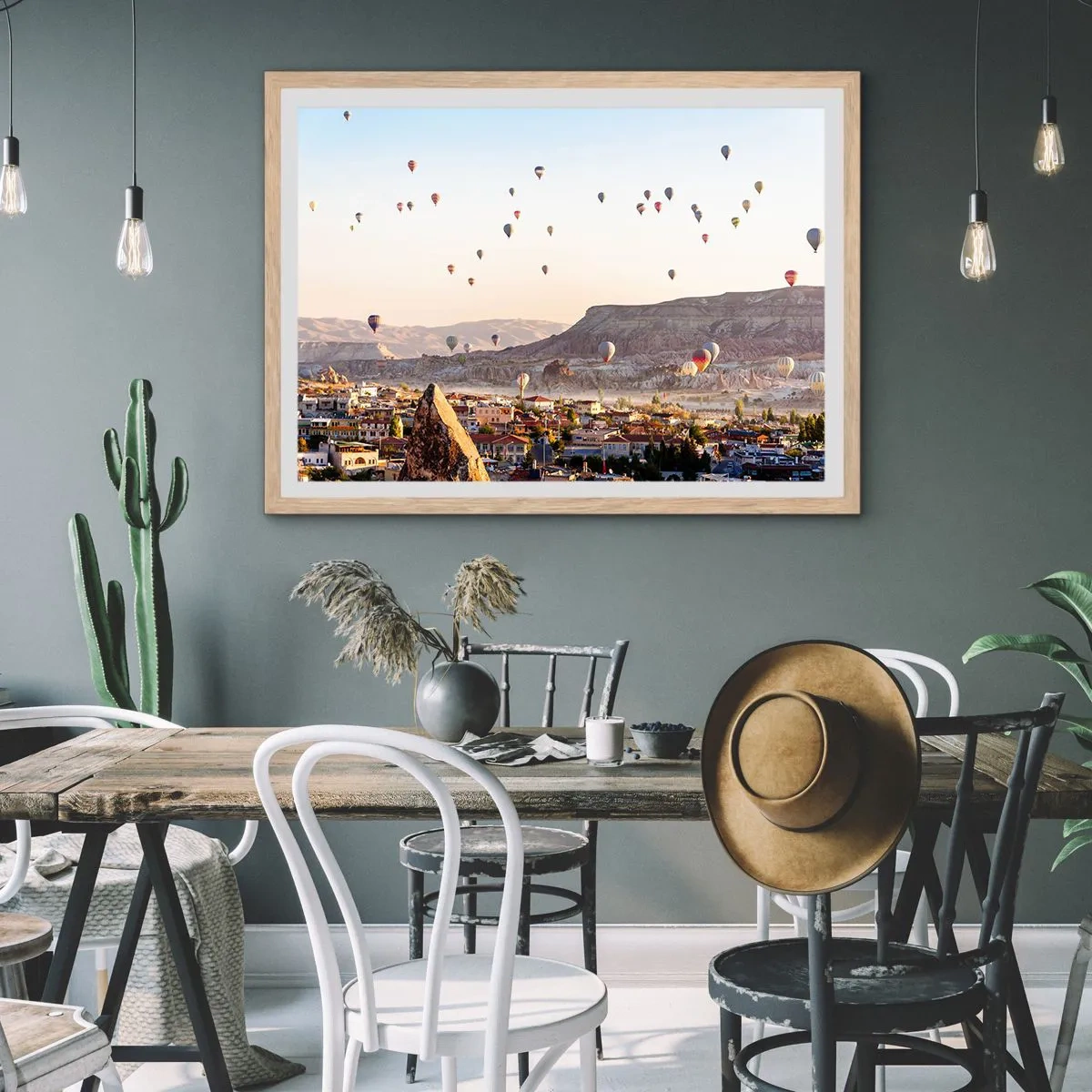 Affiche dans un chêne clair - Poster - Comme des navires dans le ciel - 91x61 cm