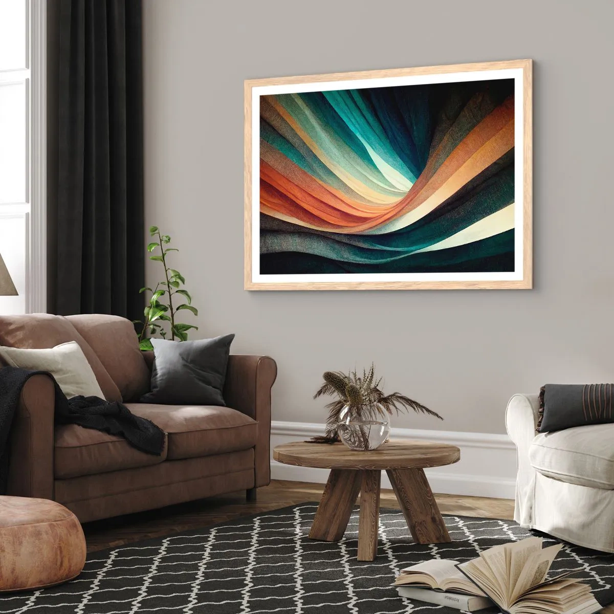 Affiche dans un chêne clair - Poster - Tissé à partir de couleurs - 91x61 cm