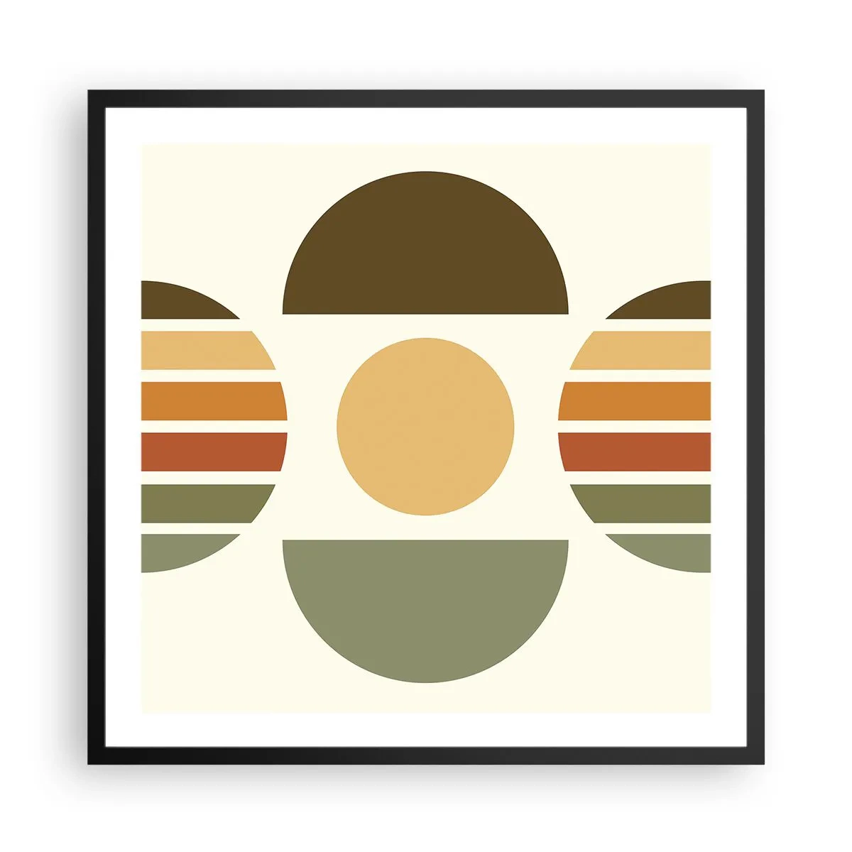 Affiche dans un cadre noir - Poster - Dans les coulaurs de la terre - 60x60 cm