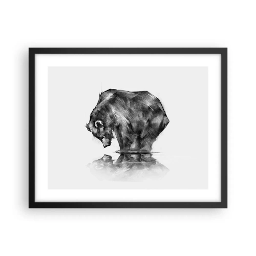 Affiche dans un cadre noir - Poster - Ravi de rencontrer quelqu'un de proche - 50x40 cm