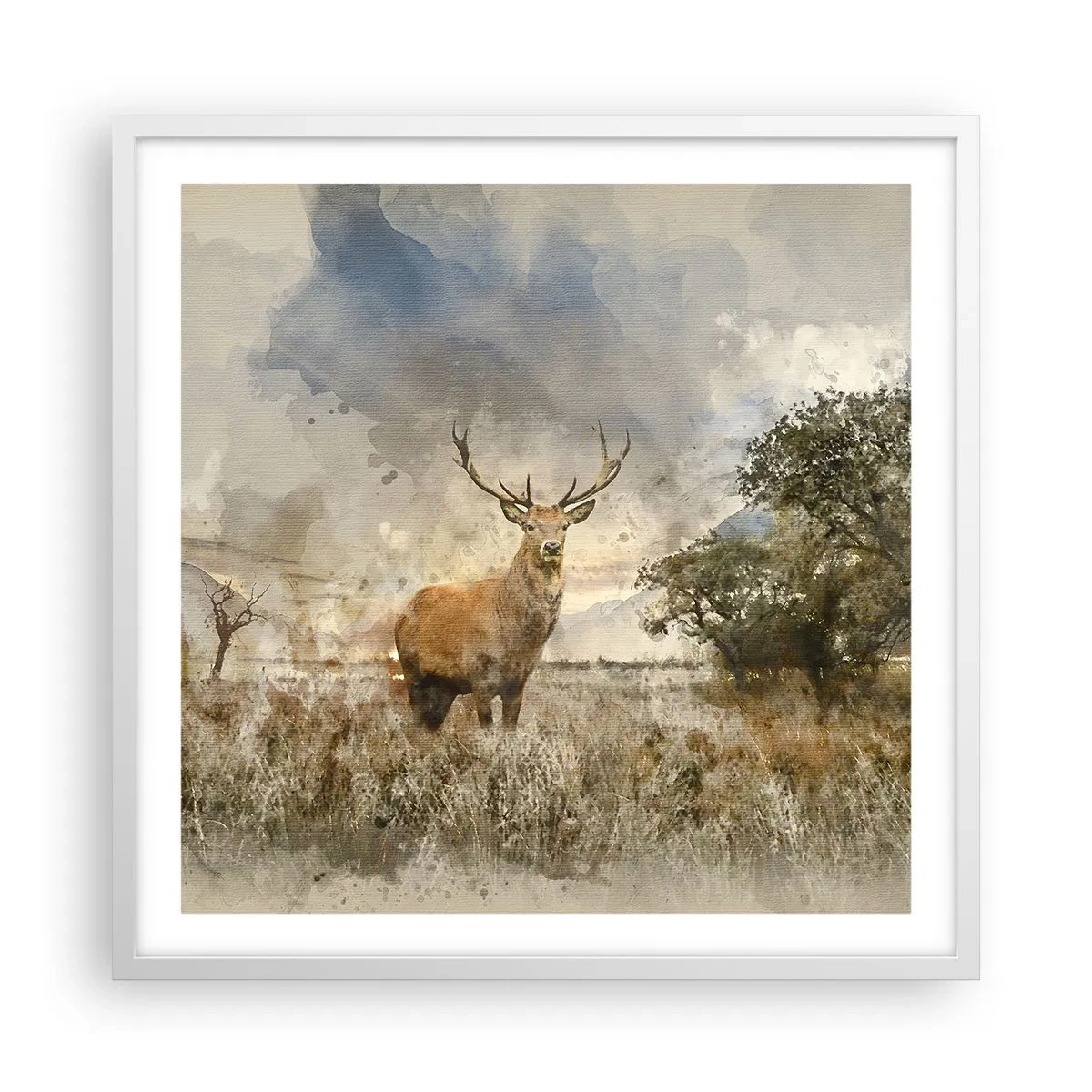 Affiche dans un cadre blanc - Poster - Dignité - force - majesté - 60x60 cm