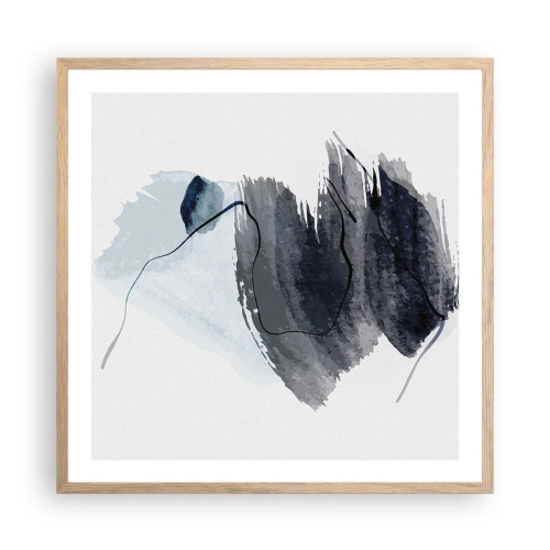 Affiche dans un chêne clair - Poster - Intensité et mouvement - 60x60 cm
