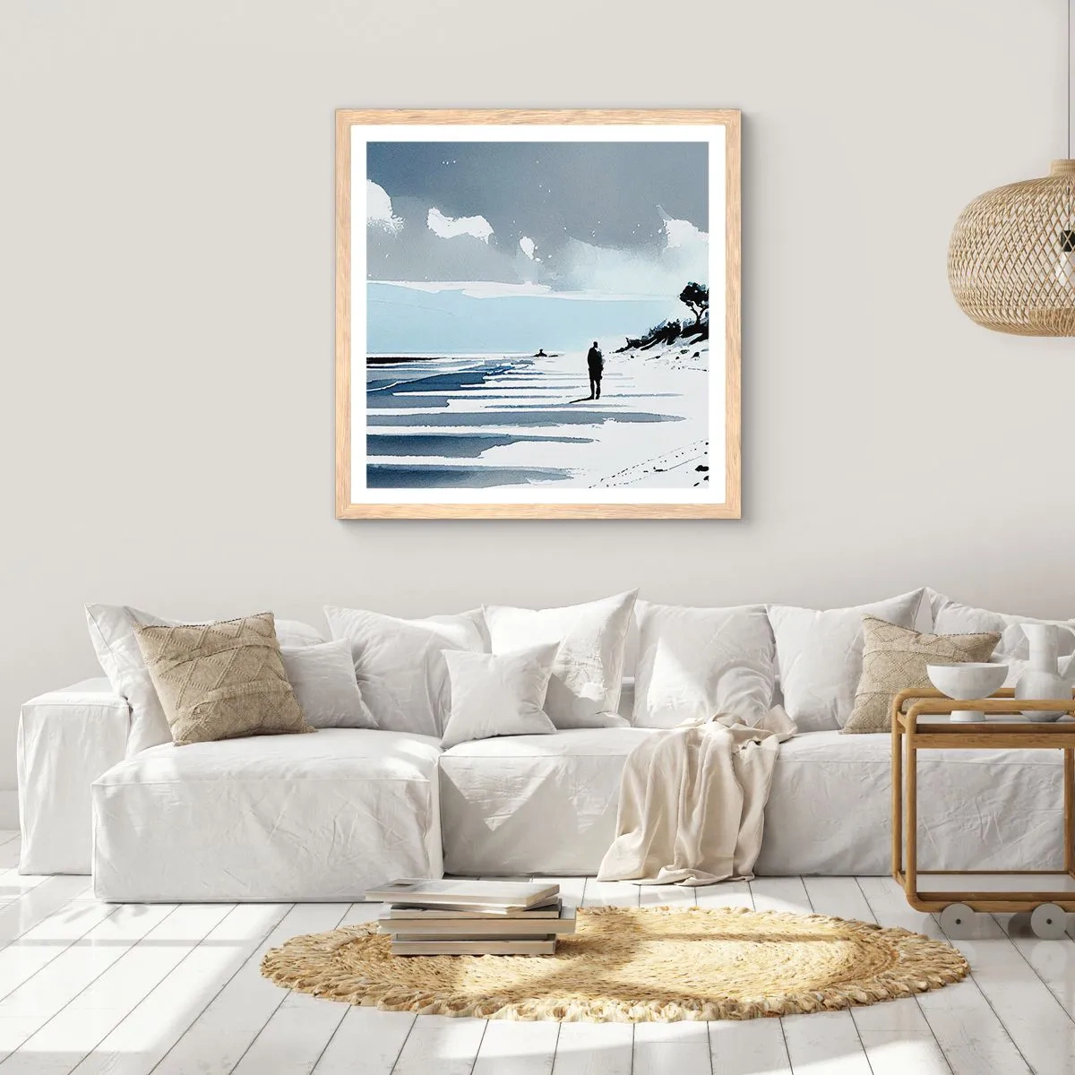 Affiche dans un chêne clair - Poster - Seul à seul - 30x30 cm