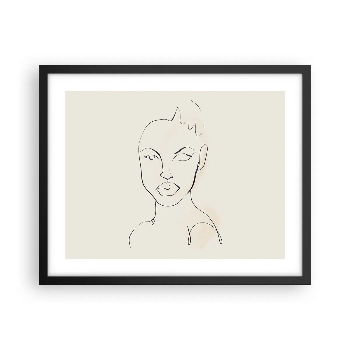 Affiche dans un cadre noir - Poster - Esquisse de la sensualité - 50x40 cm