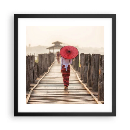 Affiche dans un cadre noir - Poster - Sur le vieux pont - 40x40 cm