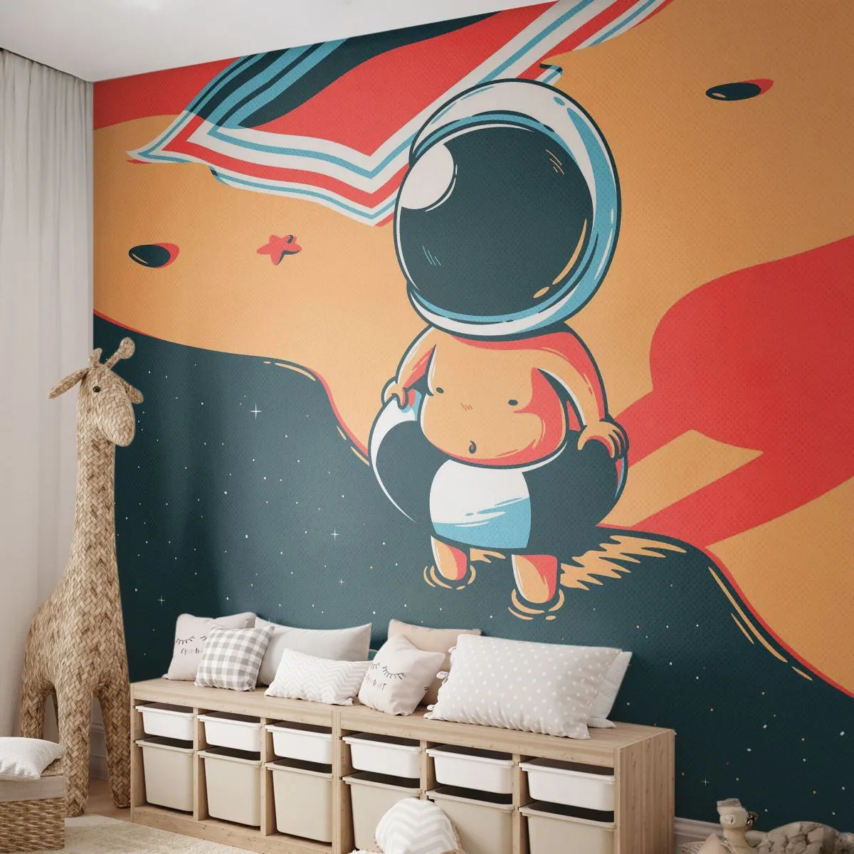 Papier Peint Photo Premium Sand - Suivant une autre perspective - Abstraction, Plage, Astronaute - 100x70 cm