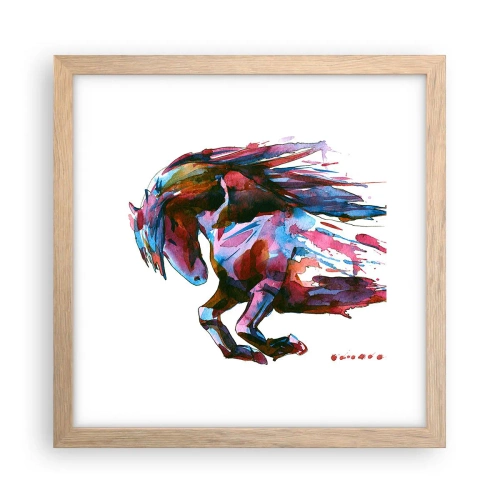 Affiche dans un chêne clair - Poster - Dans le ravissement - 30x30 cm