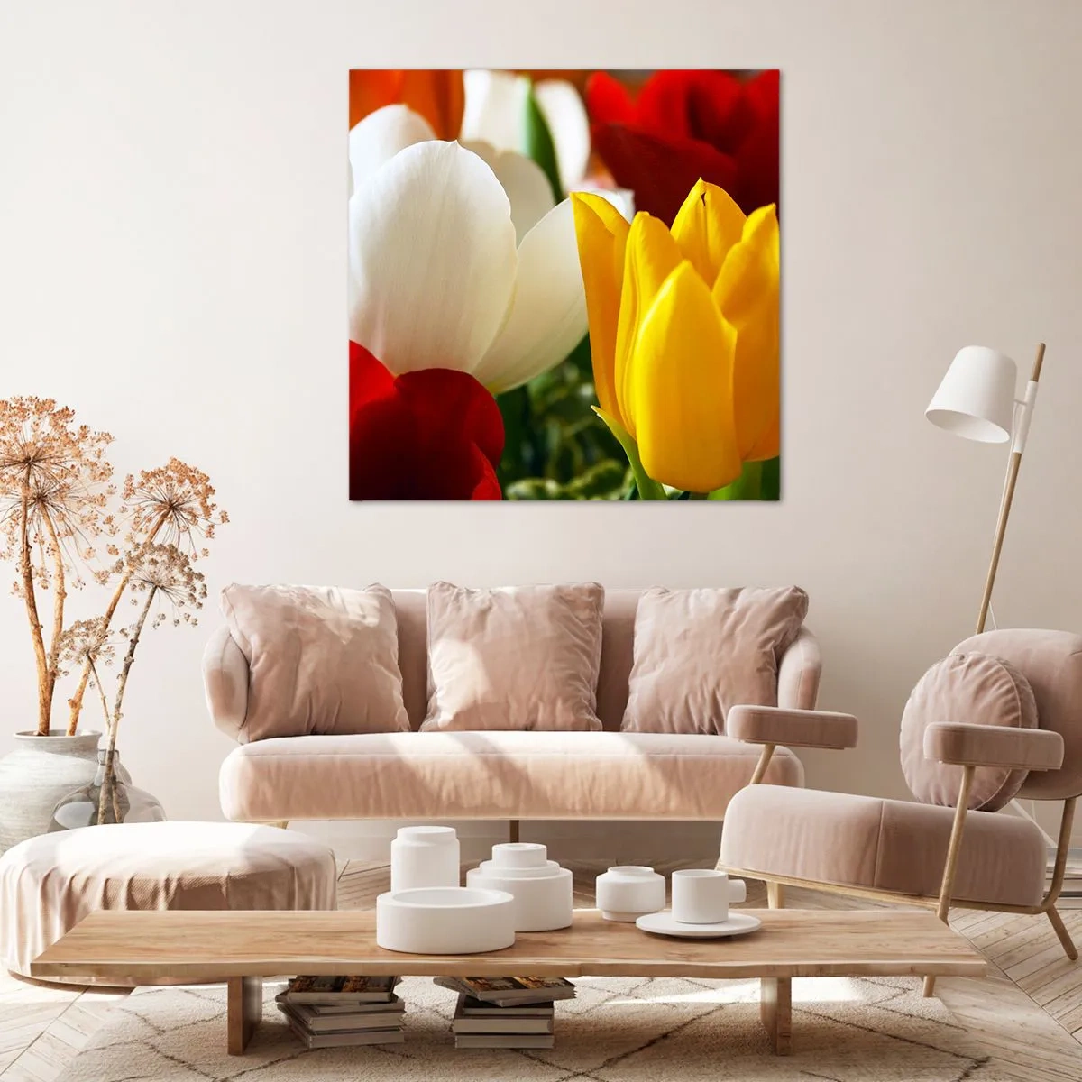 Impression sur toile - Image sur toile - La fièvre des tulipes - 70x70 cm