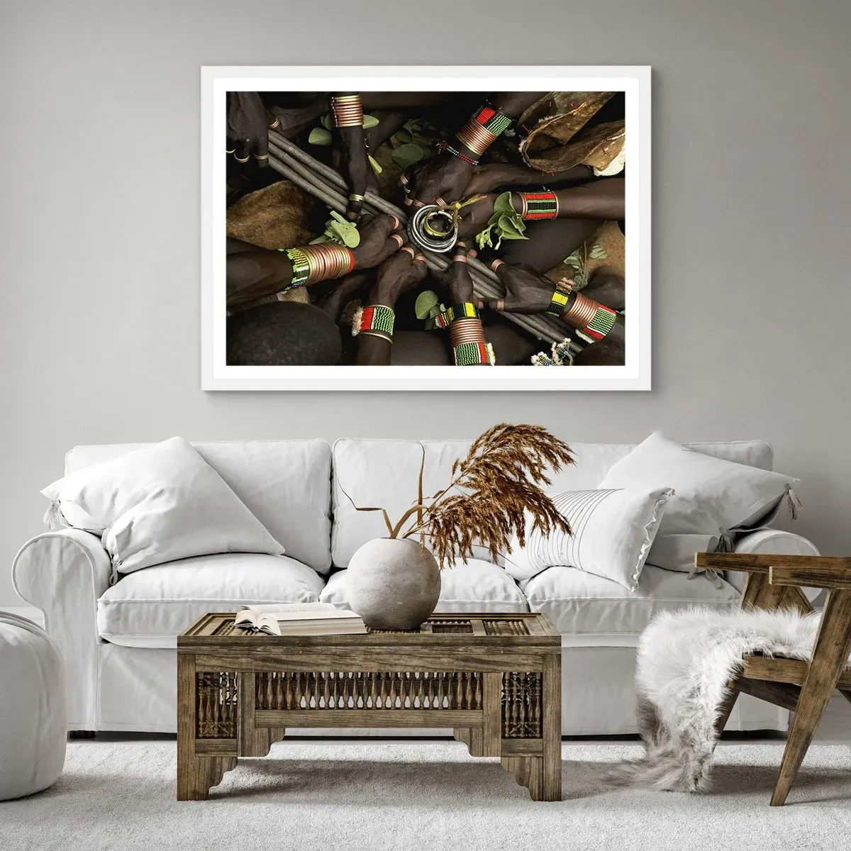 Affiche dans un cadre blanc - Poster - Nous sommes ensemble - 100x70 cm