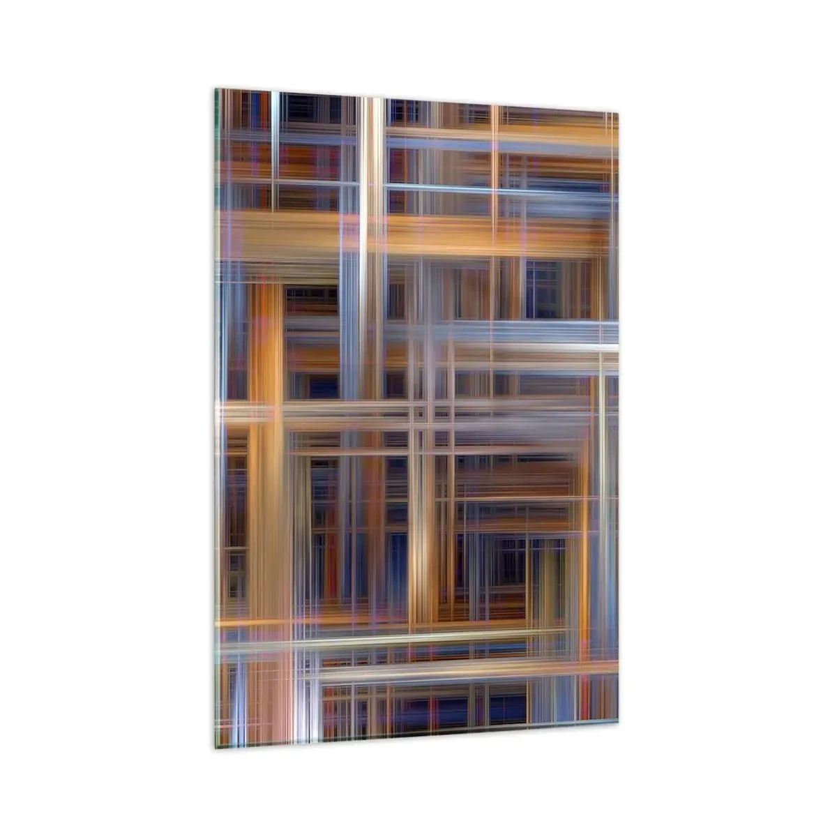 Impression sur verre - Image sur verre - Motifs géométriques abstraits aux couleurs pastel - 80x120cm - Tissé de lumière - Décoration murale moderne pour le salon et la chambre ARTTOR