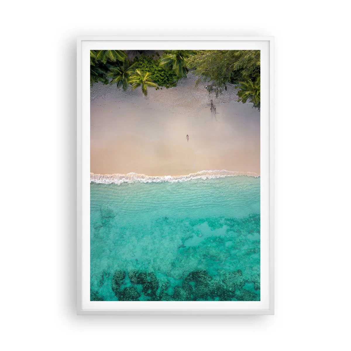 Affiche dans un cadre blanc - Poster - Plage paradisiaque - 70x100 cm