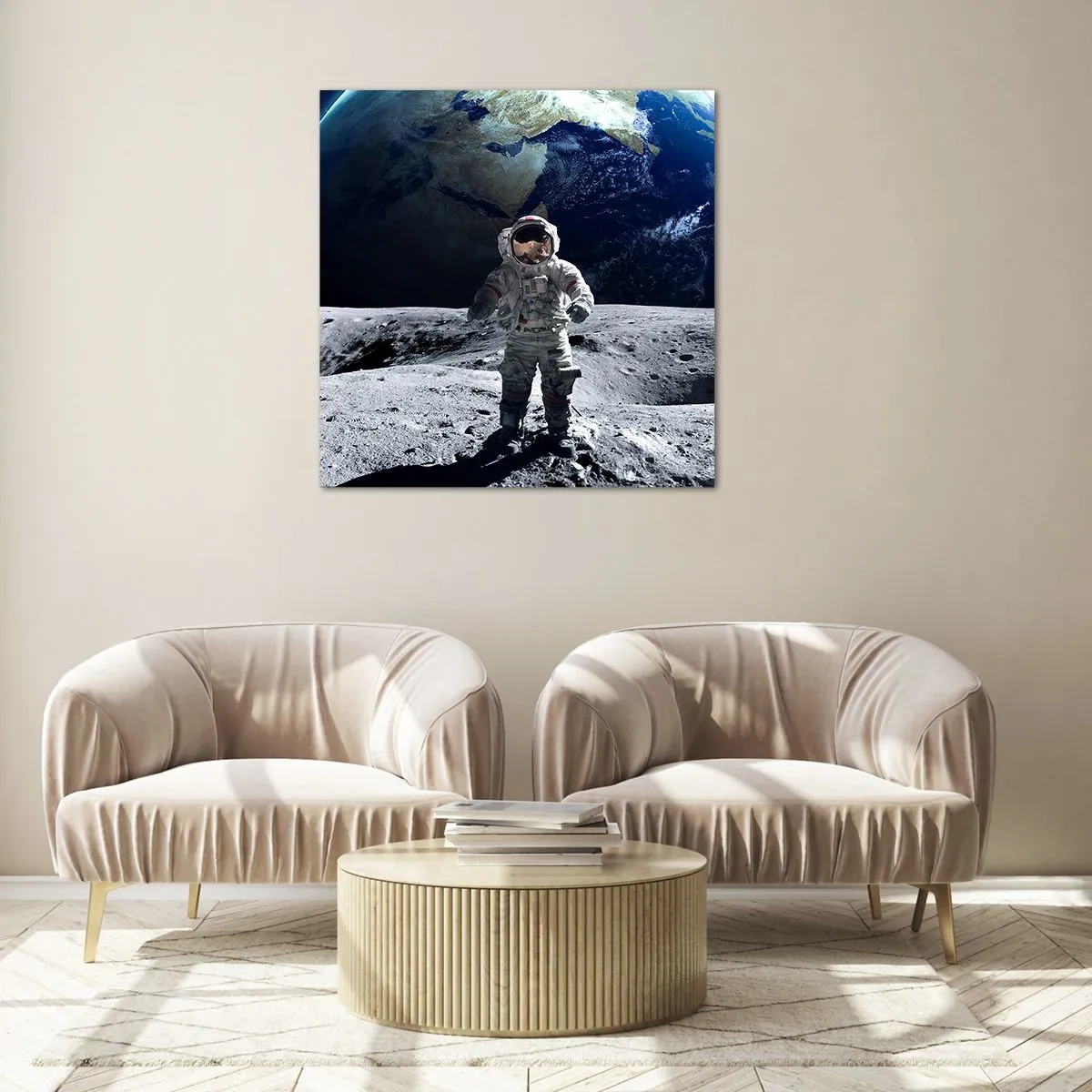 Impression sur verre - Image sur verre - Salutations de la lune - 60x60 cm