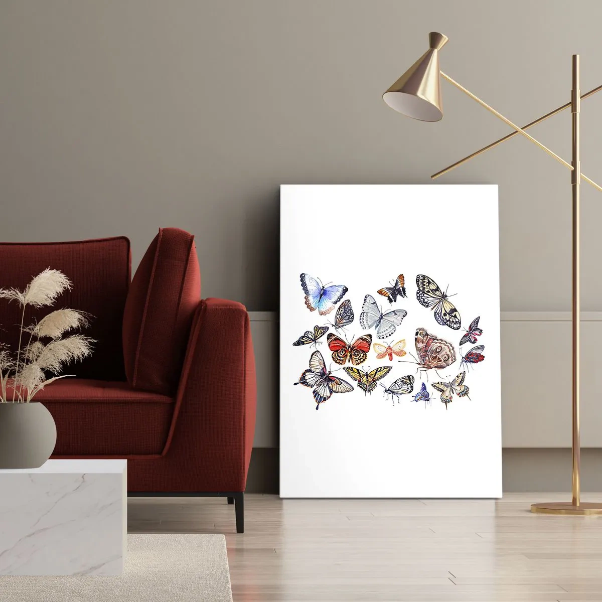 Impression sur toile - Image sur toile - Essaim de dentelle et de couleurs - 65x120 cm