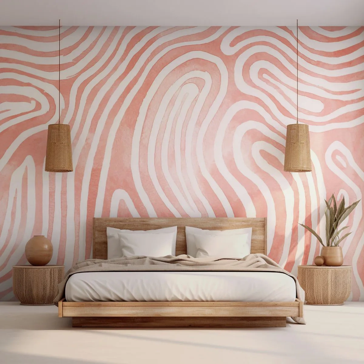 Papier Peint Photo Premium Sand - Les lignes abstraites du corail créent un motif organique - 100x70cm - Dans le labyrinthe de corail - Décoration murale moderne pour le salon et la chambre ARTTOR