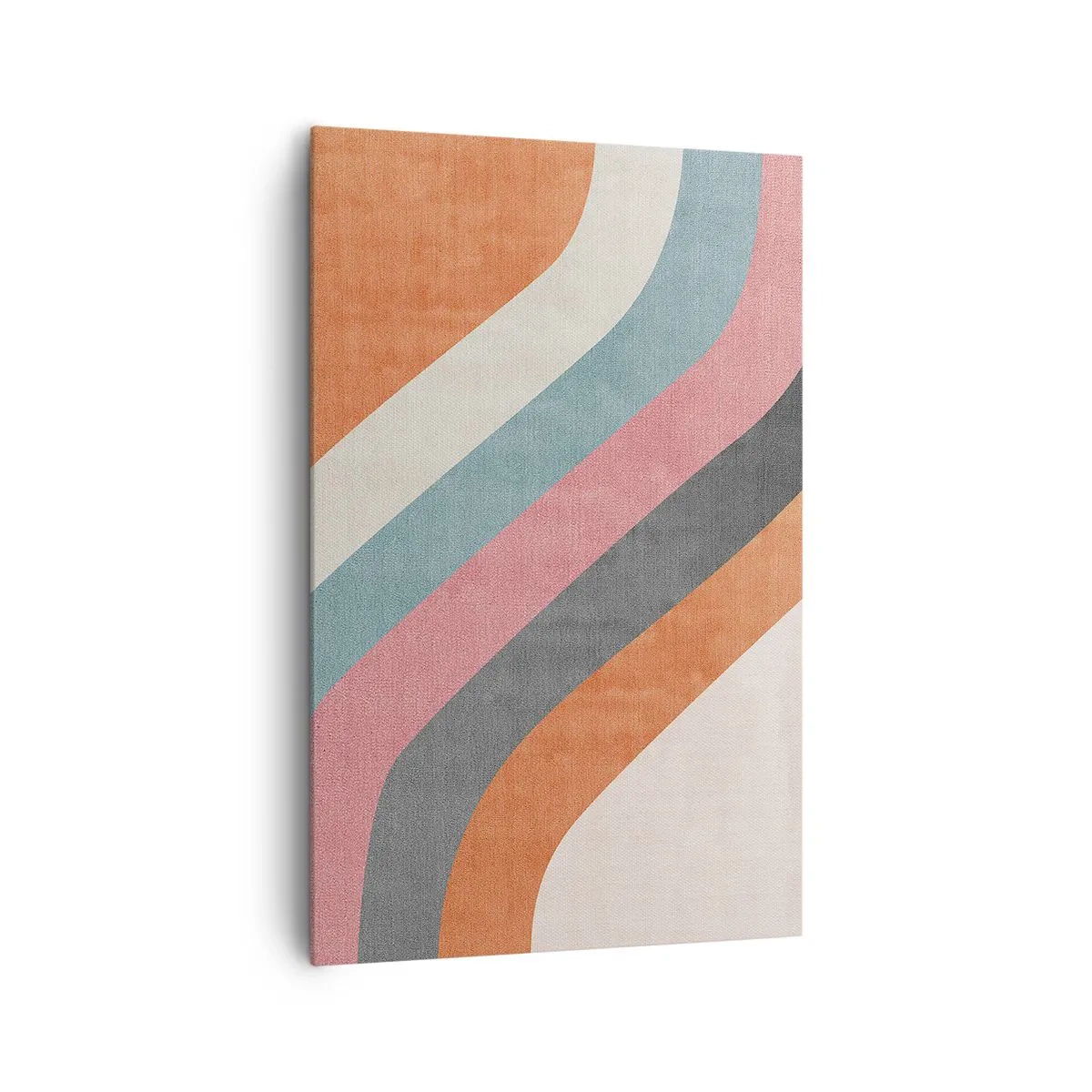 Impression sur toile - Image sur toile - Rayures rétro colorées - 80x120cm - Composition diagonale – mouvement - Décoration murale moderne pour le salon et la chambre ARTTOR