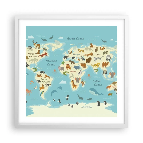 Affiche dans un cadre blanc - Poster - De bons voisins - 50x50 cm