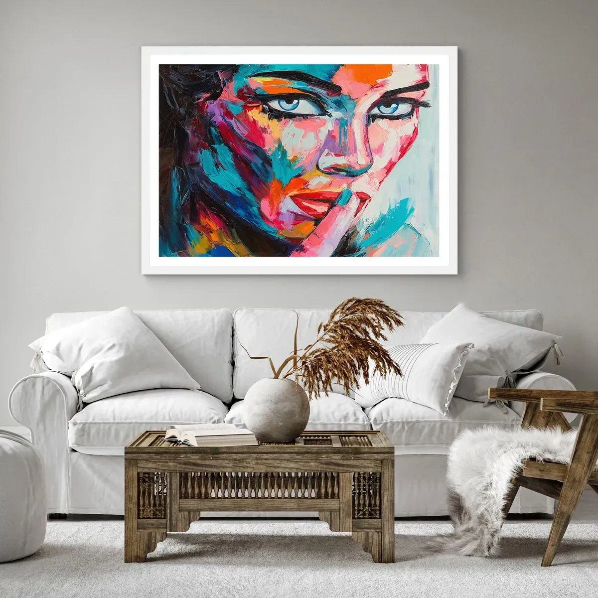 Affiche dans un cadre blanc - Poster - Notre premier secret - 100x70 cm