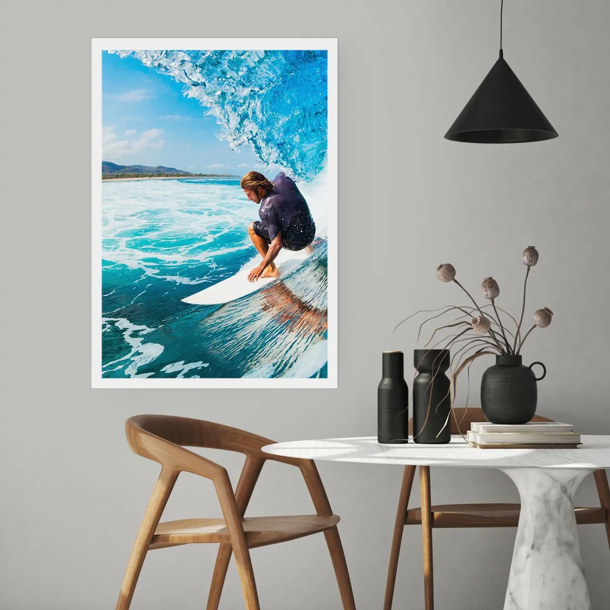 Affiche - Poster - Danse avec les vagues - 30x40 cm