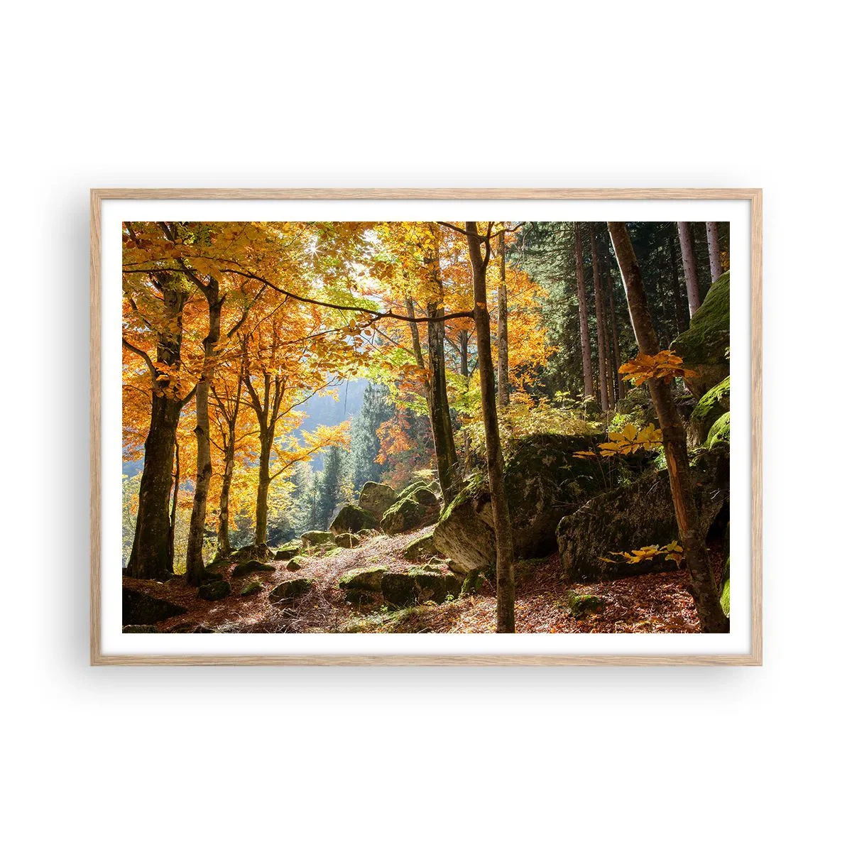 Affiche dans un chêne clair - Poster - Il est temps de se détendre - 100x70 cm