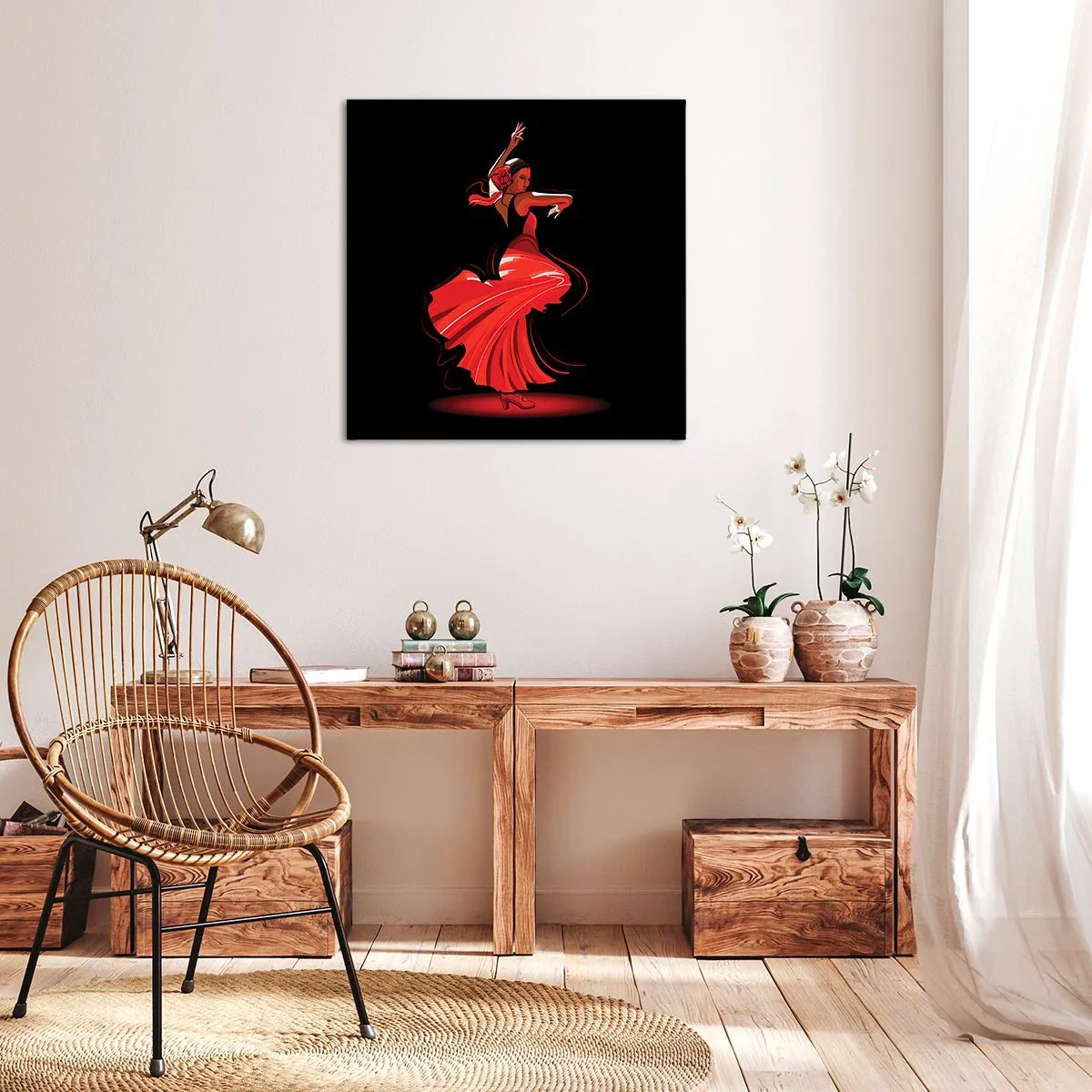 Impression sur toile - Image sur toile - L'esprit fougueux du flamenco - 50x50 cm