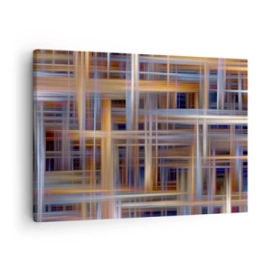Impression sur toile - Image sur toile - Motifs géométriques abstraits aux couleurs pastel - 70x50cm - Tissé de lumière - Décoration murale moderne pour le salon et la chambre ARTTOR