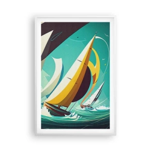 Affiche dans un cadre blanc - Poster - Bonne chance avec les éléments - 61x91 cm