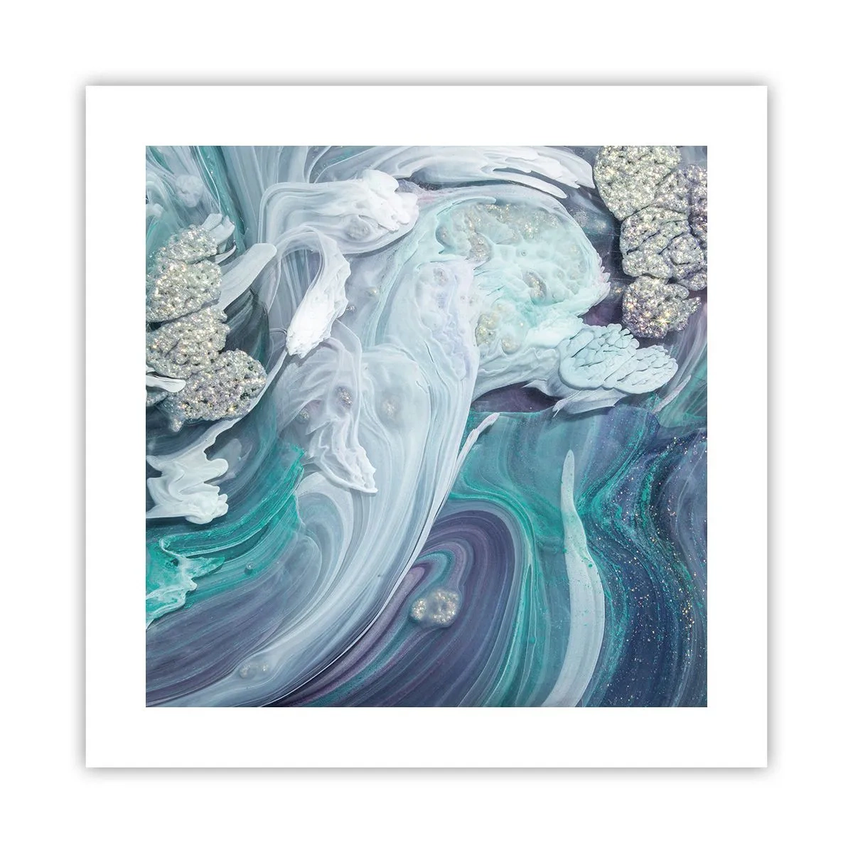 Affiche - Poster - Courants bleus - 40x40 cm