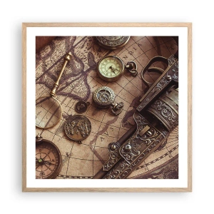 Affiche dans un chêne clair - Poster - L'aventure appelle - 60x60 cm