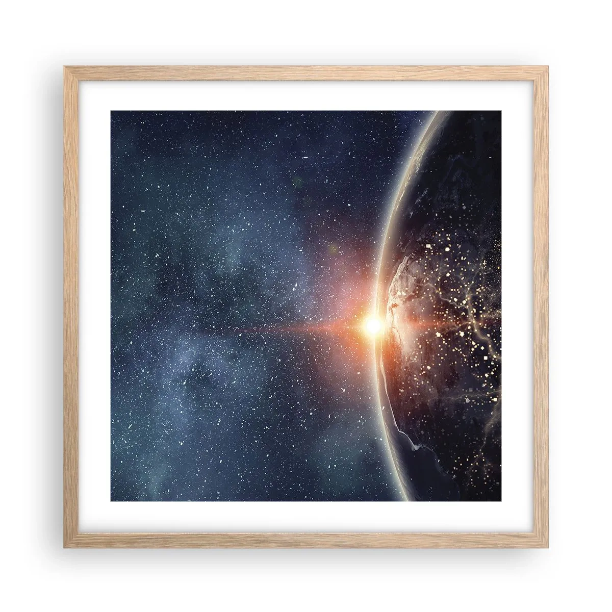 Affiche dans un chêne clair - Poster - Dans une nouvelle perspective - 50x50 cm