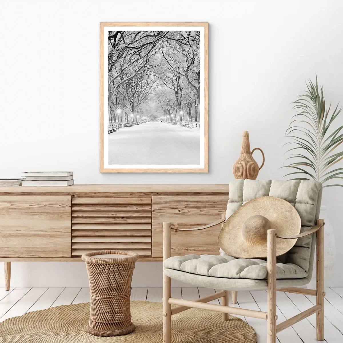 Affiche dans un chêne clair - Poster - Les quatres saisons – l’hiver - 50x70 cm