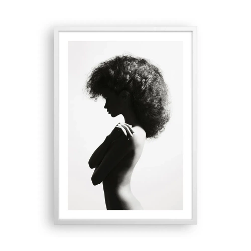 Affiche dans un cadre blanc - Poster - Comme une fleur au bout d'une fine tige - 50x70 cm