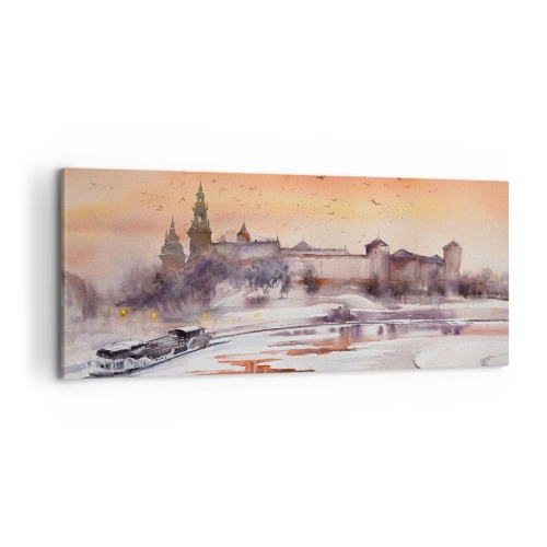Impression sur toile - Image sur toile - Coucher de soleil royal - 100x40 cm