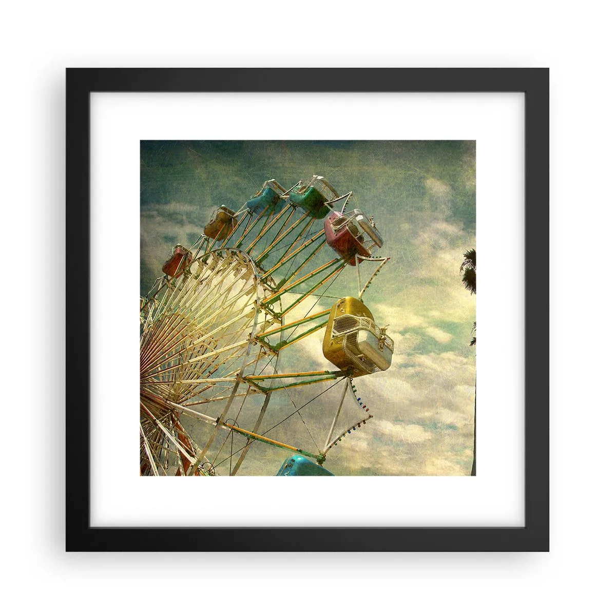 Affiche dans un cadre noir - Poster - On va faire la fête - 30x30 cm