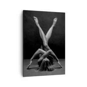Impression sur toile - Image sur toile - Une vision artistique d'une femme en noir et blanc - 50x70cm - Géométrie de la nudité - Décoration murale moderne pour le salon et la chambre ARTTOR