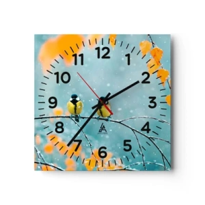 Horloge murale - Pendule murale - Potins d'oiseaux - 40x40 cm